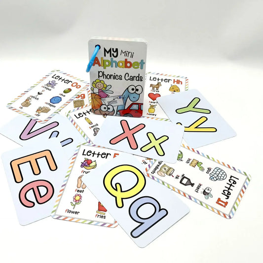 Inglês Alfabeto Phonics Pocket Flash Cards, Inglês Word Toys, Aprendizagem Educacional Precoce, 26 Letras