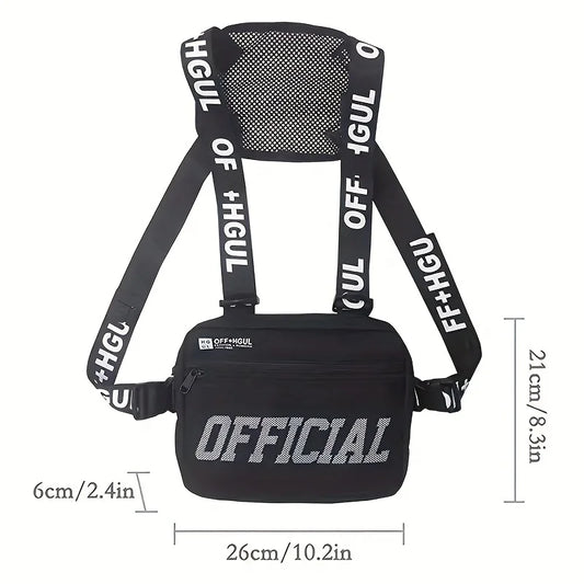 Moda Streetwear Homens Hip-Hop Peito Saco Tático Duas Correias Peito Rig Vest Sacos Para Viagens Caminhadas Outdoor Sports