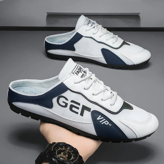 Moda masculina de sola macia metade chinelos verão na moda fundo sapatos casuais sola macia sapatos de apoio tênis zapatos de hombre