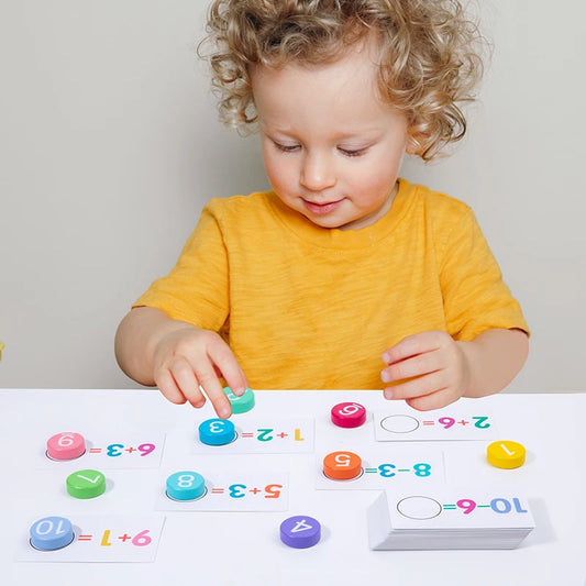 Montessori Math Toys for Kids, cartas aritméticas, jogos de correspondência, subtração de adição, paróquia, contagem educacional precoce