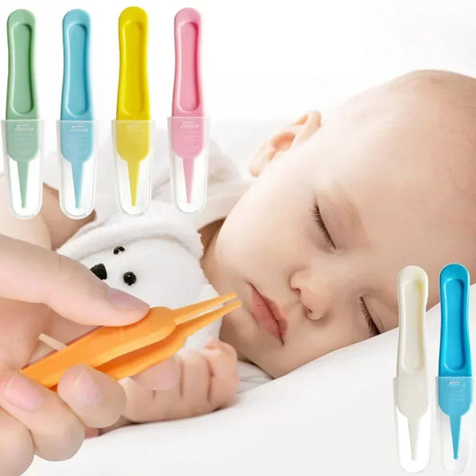 Pinzas para limpiar la nariz y el ombligo de bebés, cuidado seguro, clip de cabeza redonda, pinza limpiadora nasal para oídos y nariz de bebés, herramientas de limpieza para niños, 1 pieza