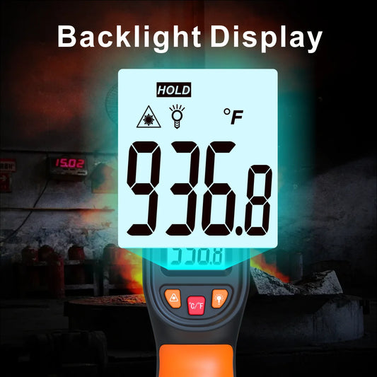Termómetro infrarrojo portátil NJTY T600 para comprobar la temperatura de cocción, horno de pizza, parrilla y motor. Lectura láser de la temperatura superficial.