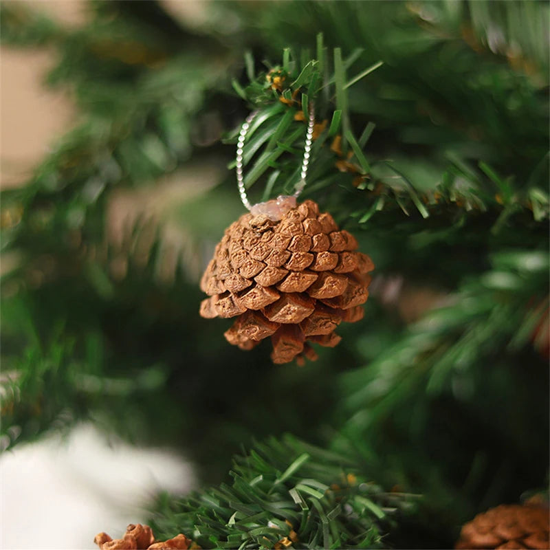 Piñas ideales para manualidades, Piñas de madera, Adornos para árboles de Navidad, Decoración navideña encantadora, Vila N