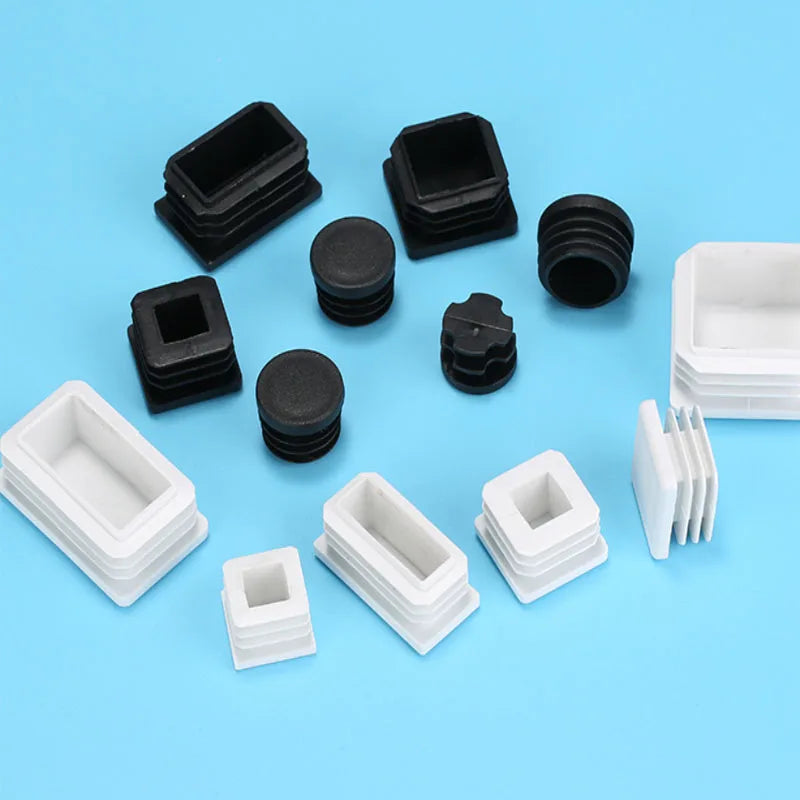Tapones de plástico rectangulares para extremos de tubo, insertos de tubo, tapón cuadrado interno de 15 x 15 mm y 20 x 30 mm, cubierta para pies de mesa, silla y mueble.