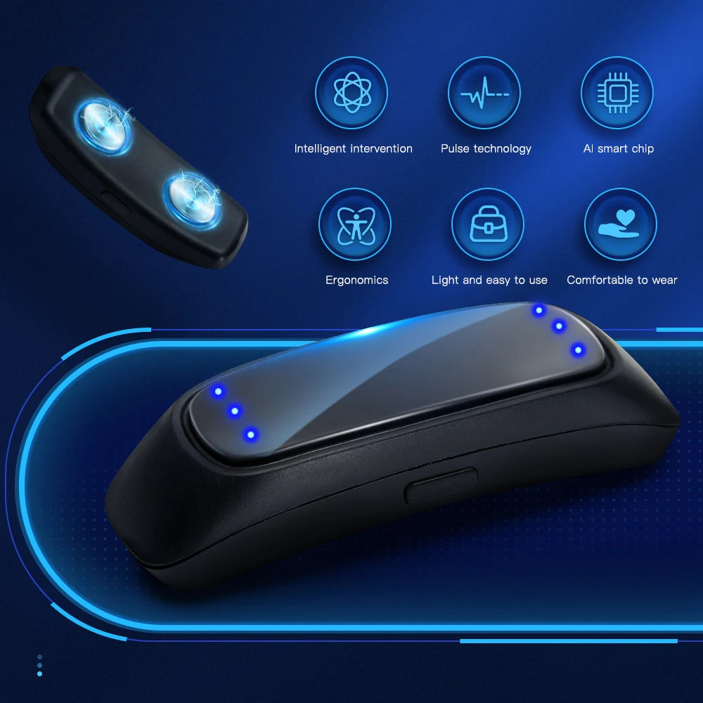 Dispositivo antirronquidos portátil EMS Pulse, sueño reparador, cuidado de la salud, ayuda para la apnea, dispositivo inteligente antirronquidos, USB