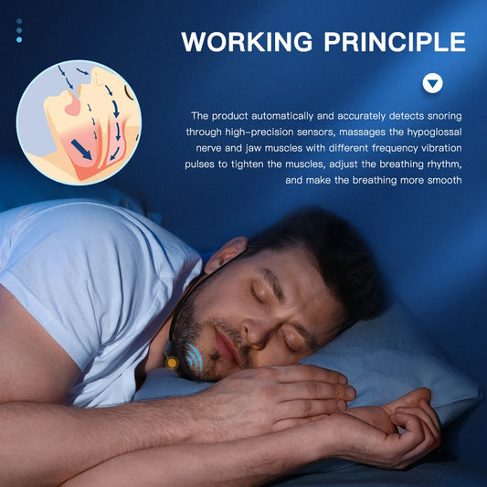 Portable EMS Pulse Stop Snoring, Comfortable Sleep Well, Health Care, Apnea Aid, Smart Anti Snoring Device, USB