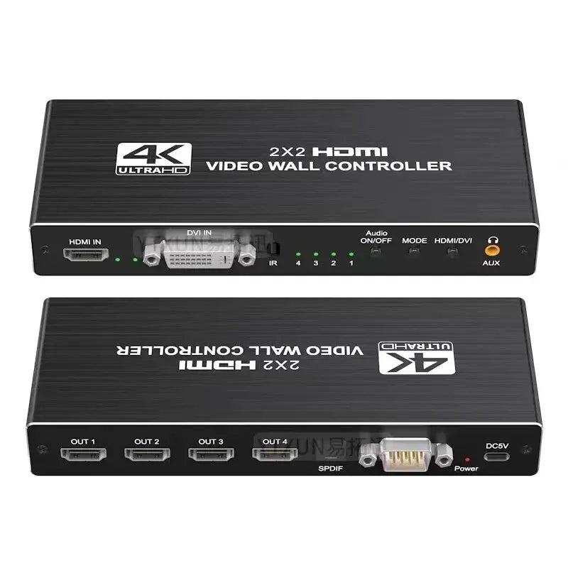 Procesador de videowall HDMI, controlador HDMI 4K, 2x2, HDMI, 1x2, 1x4, 1x3, 2x1, 3x1, 4x1, empalmador de procesador multipantalla