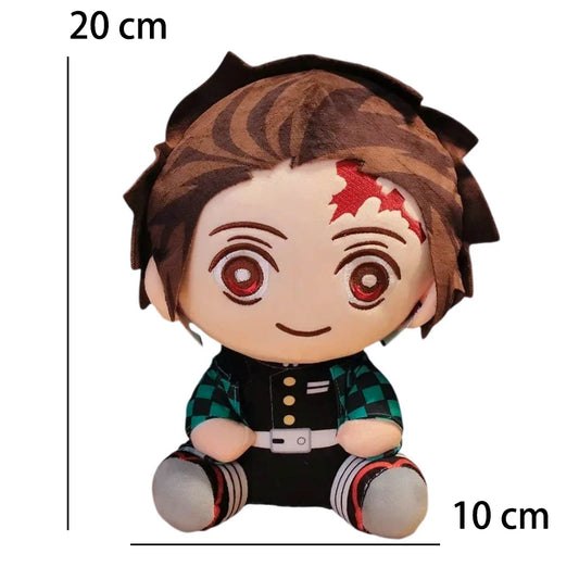 Q Version Demon Slayer Anime Boneca de pelúcia, Fantoche fofo, Brinquedo Kawaii, Boneca legal, Decoração do quarto, Presentes de aniversário infantil, Ventilador, 20cm