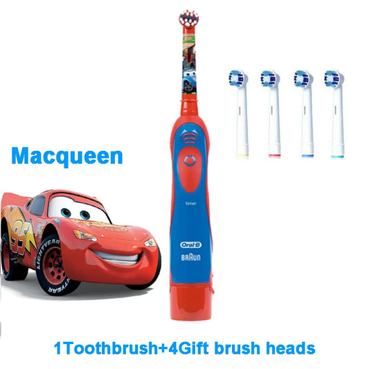 Oral B Electric Toothbrush Soft Bristle Protect Gum for Kids Waterproof Timer Teeth Brush with Extra Replacement Brush Head Refill