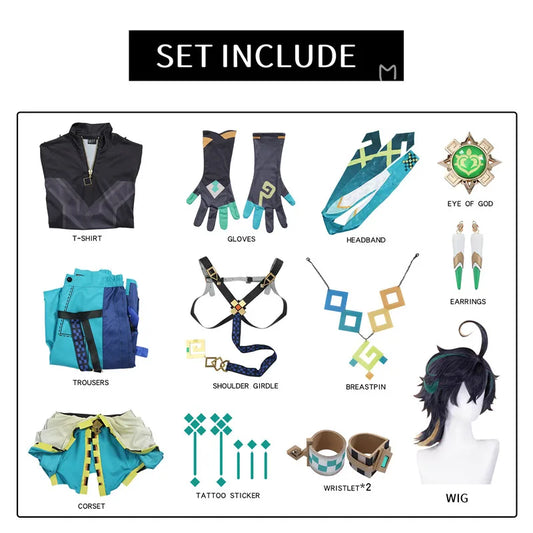 Genshin Impact Kinich Cosplay Costume Adult Carnival Uniform Anime Halloween Party Costumes Masquerade Women Game