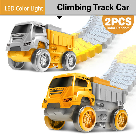 LED light up Cars for Glow Race Track Electronic Car Toy Kid Railway Luminous Machine Track Car For Boys Birthday Gift