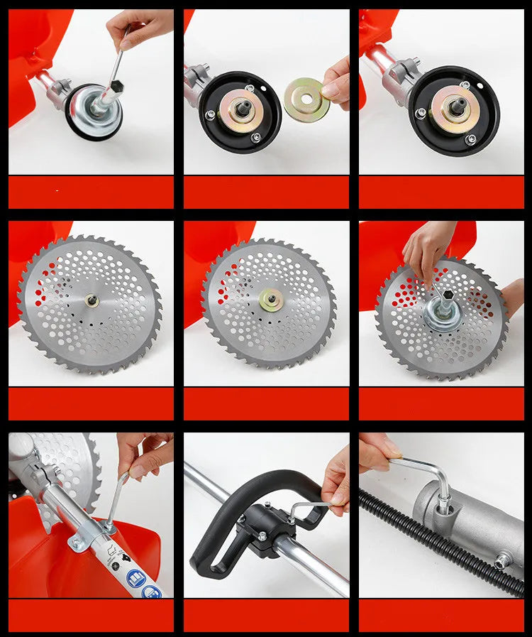 9 In1 New High Quality Backpack Brush Cutter Grass Cutter with GX35 4 Stroke 35cc Petrol Engine Tree Cutter Mini Tiller