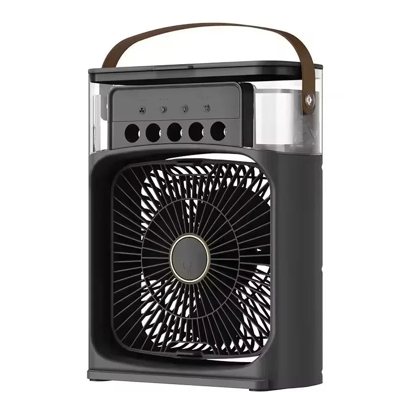 3 In 1 Summer Cooling Fan Portable Desktop Humidifier USB Mini Air Conditioners Night Light Water Mist For Home Or Office
