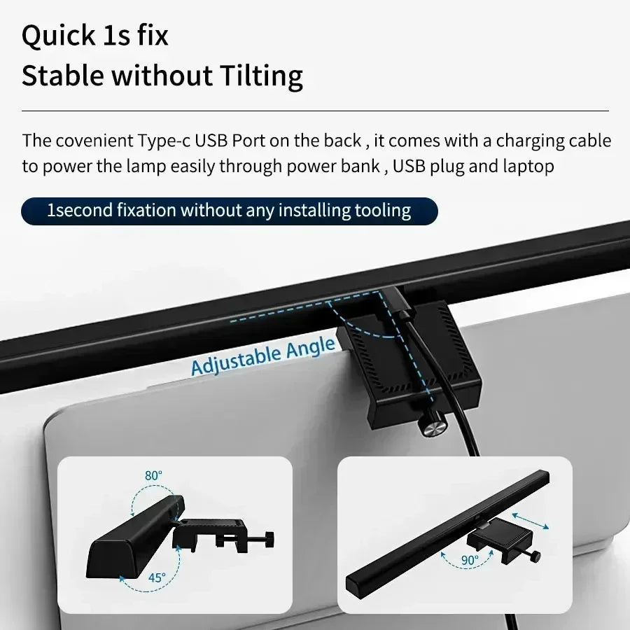 33cm 50cm led tela do computador luz pendurada lâmpada de mesa usb plug in monitor barra luzes regulável 3 cores escritório estudo lâmpada leitura