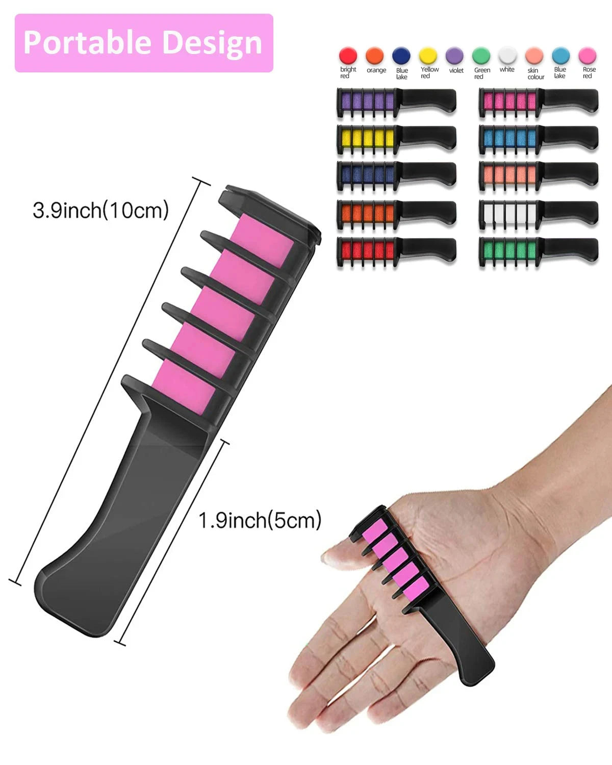 Juego de 10 peines para teñir el cabello multicolor para niños, kits de maquillaje de moda, peines desechables para teñir el cabello, juguetes para niñas, pintura para el cabello