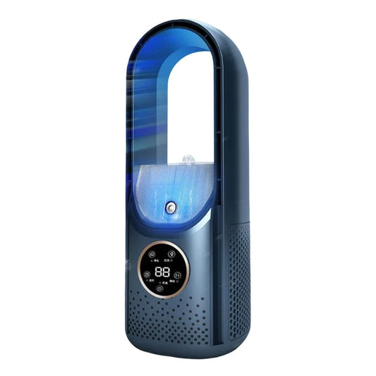 Portable USB Air Cooler Leafless Electric Desktop Fan 6 Speed Silent Timer Air Conditioner Cooling Humidifier Conditioning Fan