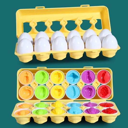Easter Eggs Matching Toys for Kids, Montessori, Sensory, Chicken Colors, Shapes, Sorter, Learning, Educational Toy, Gifts, Baby, 12