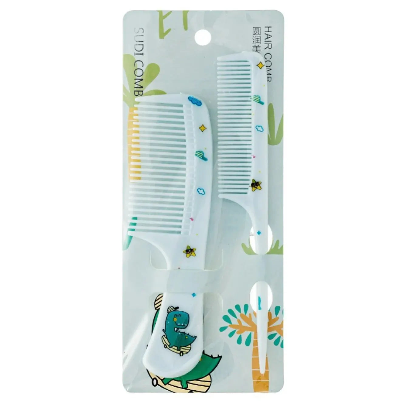2Pcs Kids Hair Comb Set Cute Portable Anti-Static Plastic Hairdressing Comb For Girls Hair Comb Cartoon Baby Chil