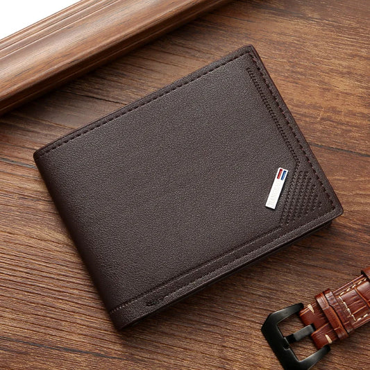 Vintage Pu Leather Wallet Minimalist Purse For Men Money Change Pouch Credit Card Holder Man Birthday Gifts
