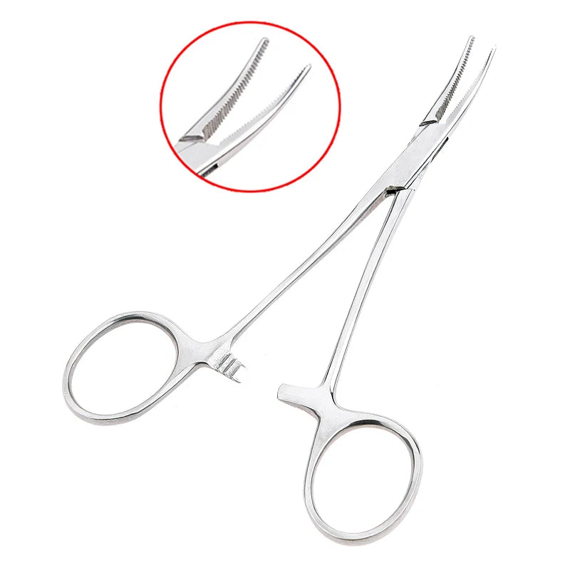 Herramienta manual de 12,5 x 16 x 18 cm, pinzas hemostáticas para pelo de mascotas, alicates de pesca, herramientas de depilación, herramienta de corte con punta curva/recta.