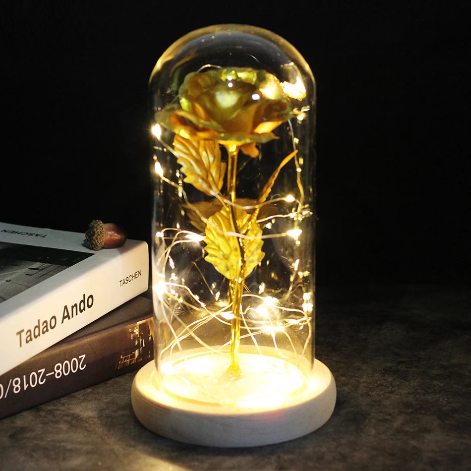 Envío directo de flores artificiales Galaxy Rose, La Bella y la Bestia, decoración de boda, regalo creativo para el Día de San Valentín, regalo para la madre.