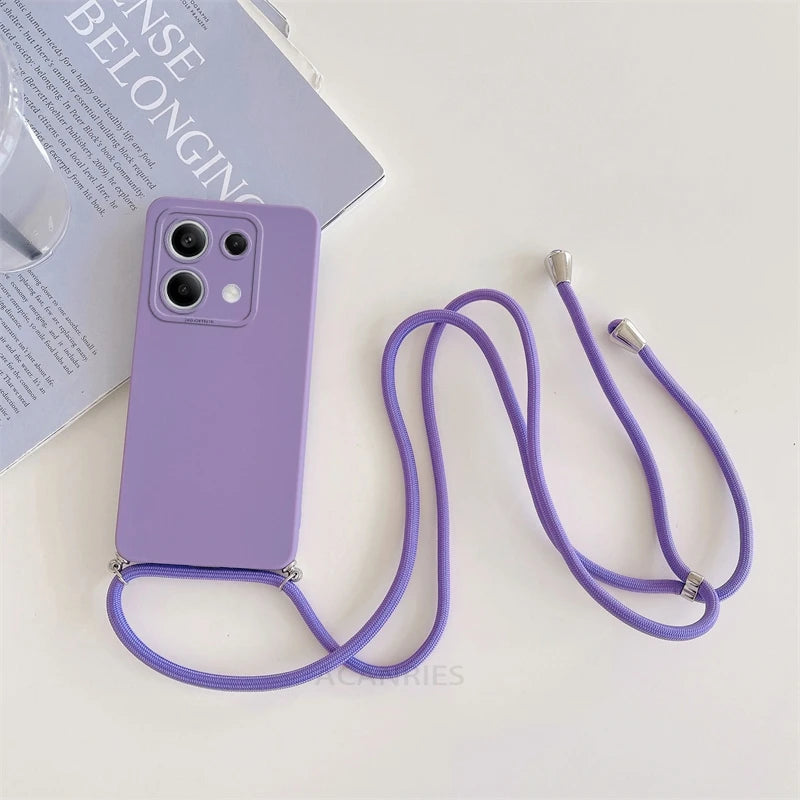 Funda con cordón cruzado para Xiaomi Redmi Note 13 Pro Plus 4G 5G, funda trasera de silicona con cordón para Poco X6 M6 Pro, Note 13 Pro y MX 6 X6 Pro