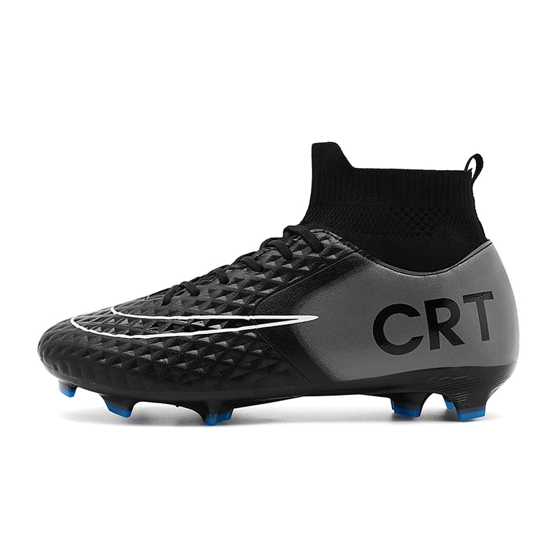 Botas de fútbol de la Sociedad Profesional para hombre, de caña alta, de cuero, ligeras, TF/FG, para fútbol sala, para niños