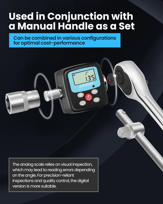 Llave dinamométrica digital profesional de 1/4'', 3/8'' y 1/2'', adaptador de torsión electrónico para reparación de bicicletas y automóviles. Juego de herramientas manuales.