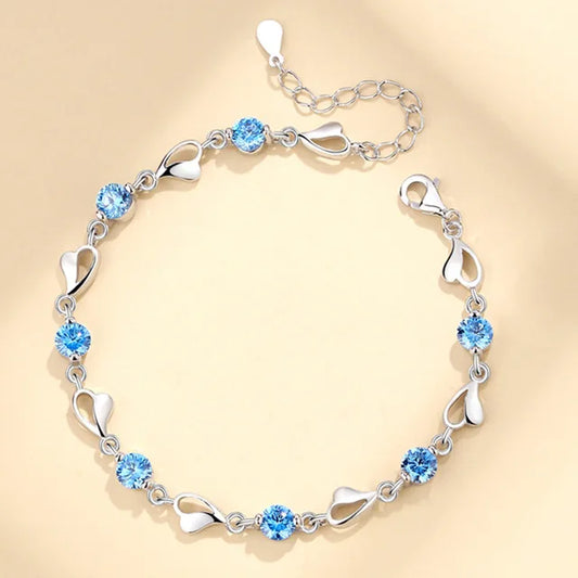 925 Sterling Silver Adjustable Chain Bracelet for Women, XO Shape, Korean Designer, Luxury, Party, Wedding, Jewelry