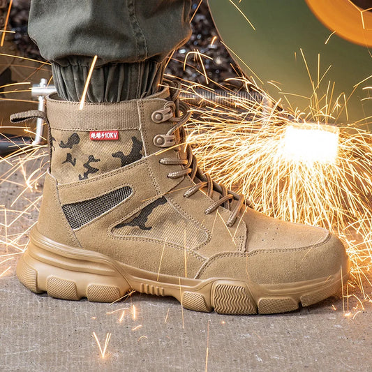 Sneakers Indestructible Shoes Work Safety Shoes With Steel Toe Cap Puncture-Proof Male Security Protective Shoes Tactical Boots