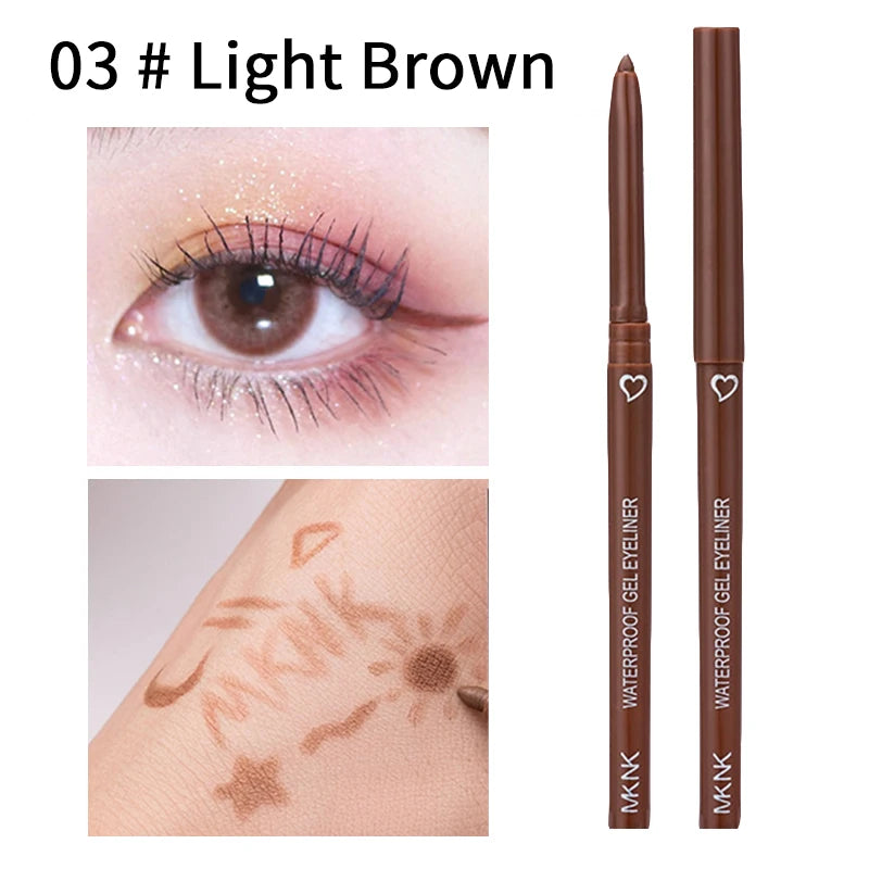 Caneta delineadora à prova d'água, suave, fosco, preto, marrom, gel, secagem rápida, lápis de longa duração, não floresce, maquiagem para os olhos
