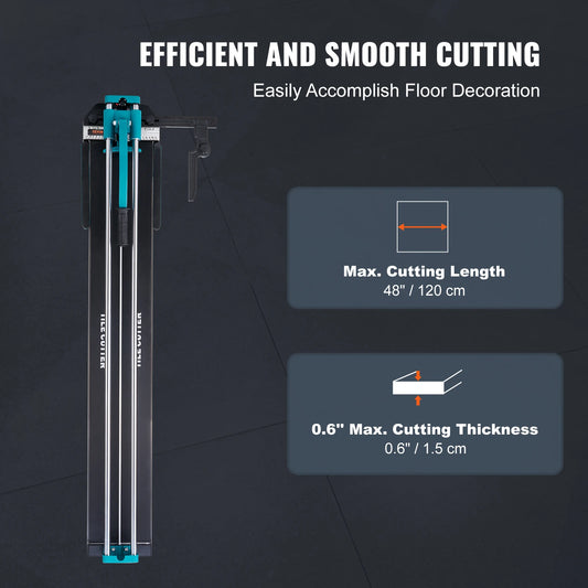 SucceBuy Manual Tile Cutter Laser Positioning Single Rails Supporting Feet Professional Push Knife for Cutting Ceramic Porcelain
