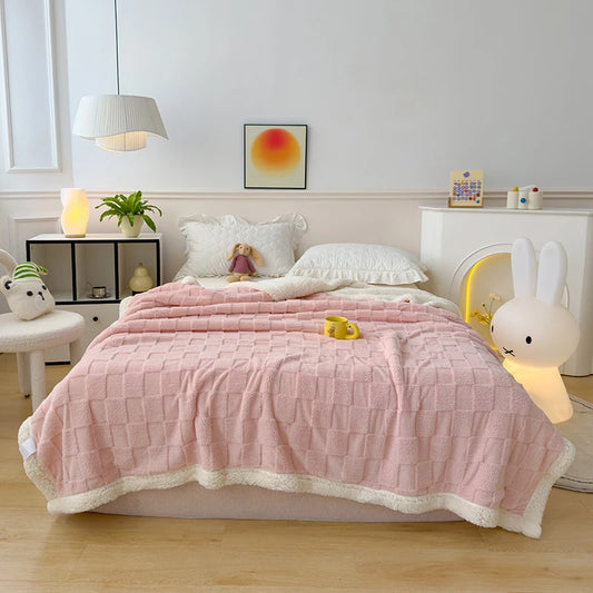 Manta de forro polar más gruesa para cama o sofá, manta de felpa suave para cama individual/Queen/Super King