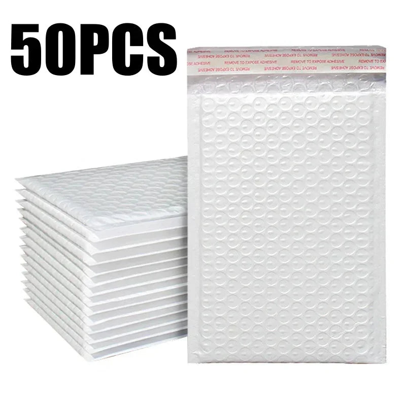 Espuma Branca Acolchoada Envelopes de Envio com Bolha, Auto Seal Mailers, Mailing Bag, Pacotes Bag, 500 Pcs
