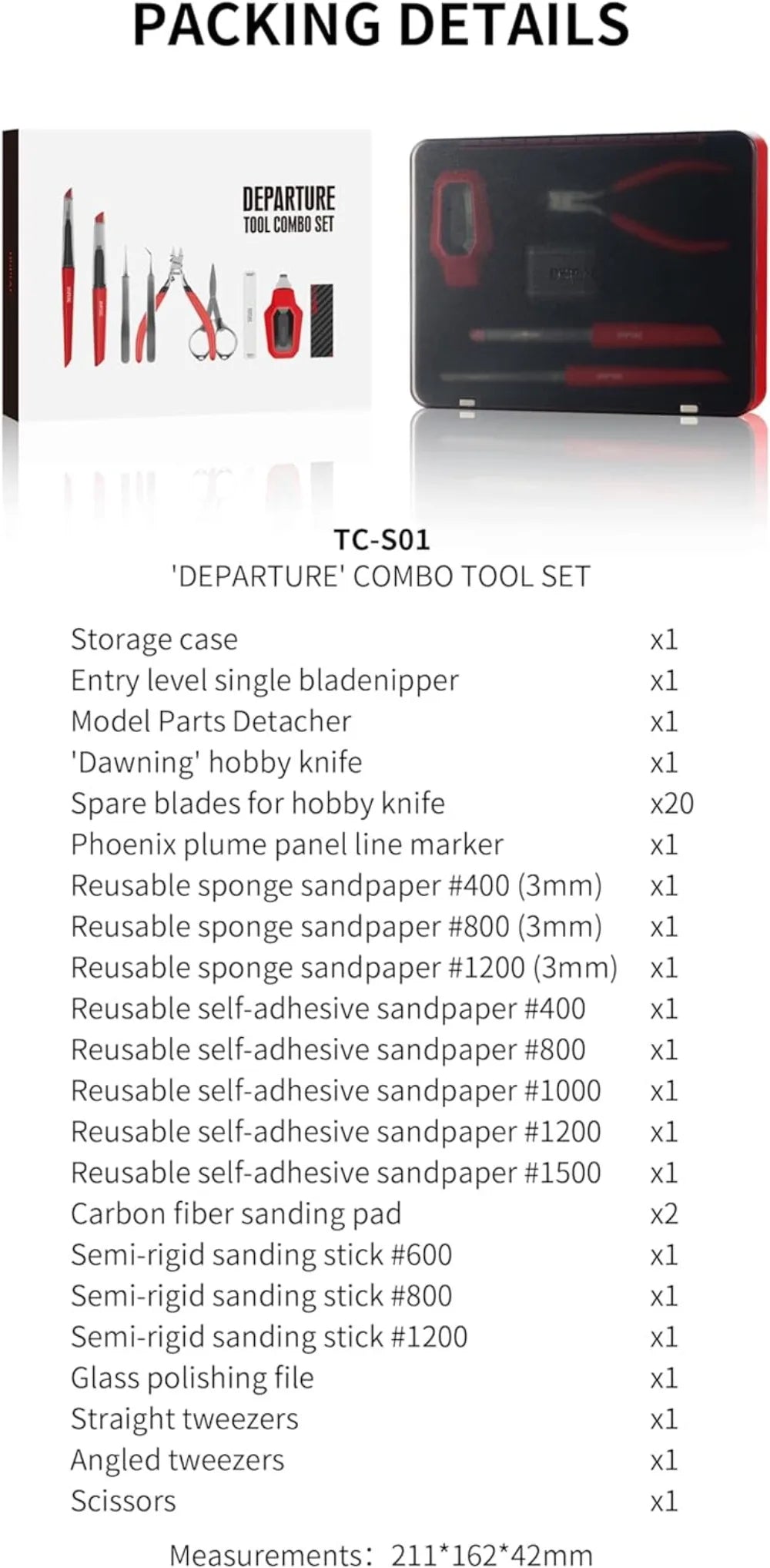 DSPIAE TC-S01 Departuretool Combo Multifunctional Model Tool SET Gundam Assembly Handmade Scissors Sandpaper Tweezers Beginner