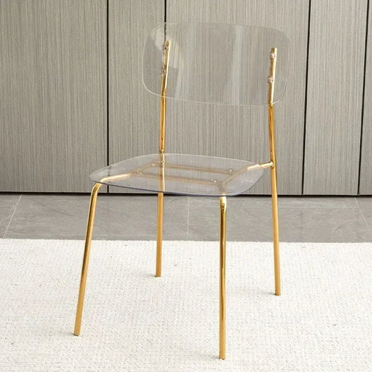 Modern Simple Household Transparent Dining Chair Backrest Single Person Leisure Net Red Table Plastic Chair Makeup Chairs Stool