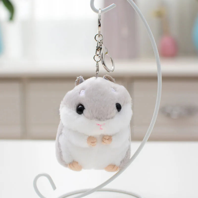 Brinquedos de pelúcia animais crianças brinquedos chaveiro recheado 10cm hamster pingente kawaii bonecas crianças criança presentes de natal saco boneca para o bebê