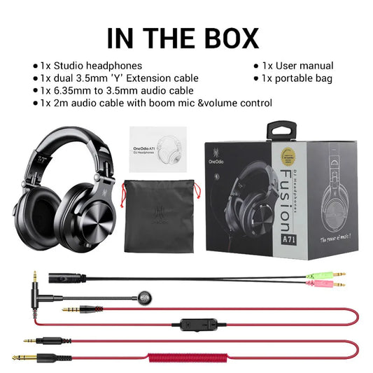 Oneodio A71 Wired Over Ear HiFi Headphones With Mic Studio DJ Headphone Professional Monitor Recording Mixing Headset For Gaming