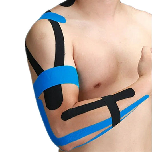 5 roll Kinesiology Sports Tape Athletic Strapping Gym Tennis Fitness Running Bandage Knee Muscle Pain Relief Knee Pads Care