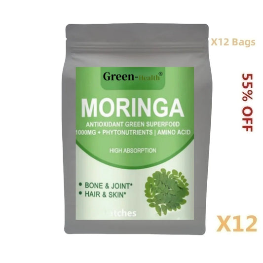Moringa Patches - Immune System Support, Energy & Metabolism Booster, Natural Anti - Inflammatory, Detox Aid & Fat Burn Formula
