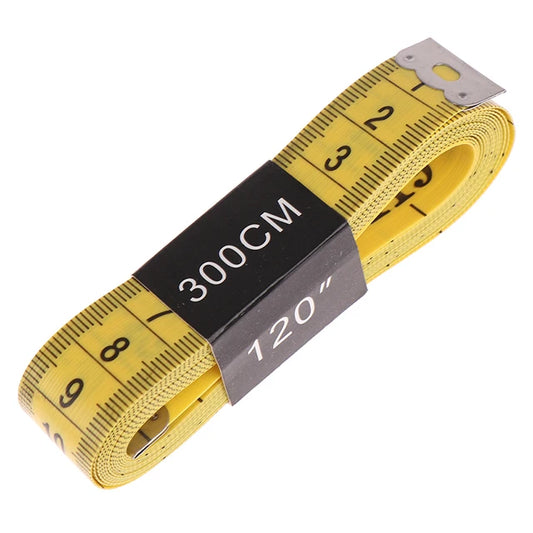 Durable Soft 3 Meter 300CM Sewing Tailor Tape Body Measuring Measure Ruler Sewing PVC Plastic Yellow High Quality