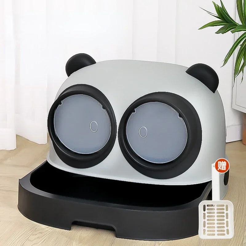 Caja de arena para gatos enorme y bonita, de plástico, con diseño de recinto portátil, cerrada, para gatos, bandeja para areneros, artículos para mascotas.