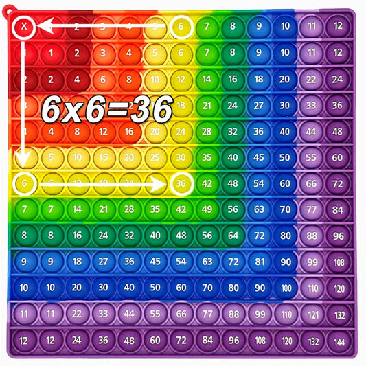 Colorful Multiplication Push Bubble Pop Toys, Math Teaching Resources, Educational Toys, Gifts for Kids, Times Table, 12x12