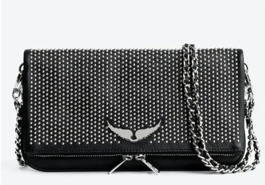 ZADIG & VOLTAIRE Shoulder Bags For Women Crossbody Bag Designer Wing Decoration 2Chains Straps White Color Flap Zipper