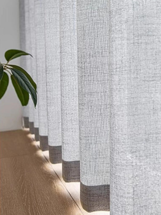 New Arrival Window Curtains grey solid Kroean Cotton Voile Linen Rustic Feeling Semi Sheer for Bedroom Living Room Hotel