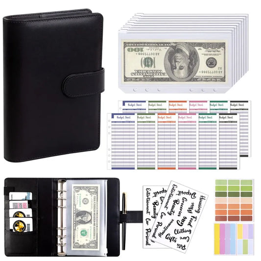 New Budget Plan Notebook A6 Cash Envelope Saving Money 6 Holes Binder for Financial Management A6 Loose-leaf Notebook Binder