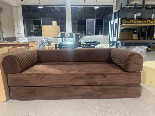 Italian Compressed Sofa Minimalist Retro Corduroy Sofa Bed Lounge Modular Couch Foldable Washable Customizable for Living Room