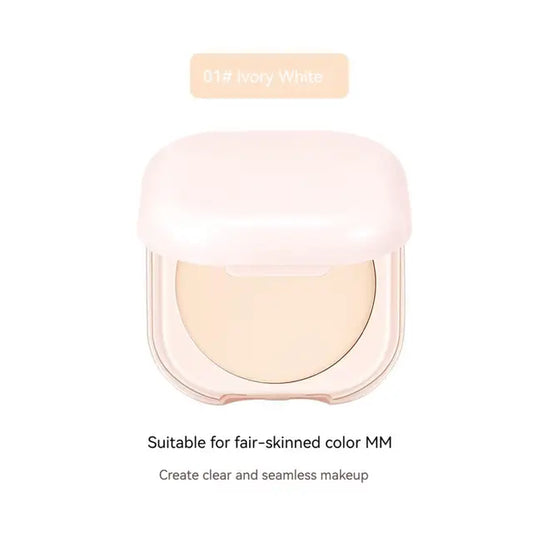 Polvo fijador con control de aceite, fijador de maquillaje, polvo iluminador para tono de piel con espejo, polvo de maquillaje compacto y portátil.