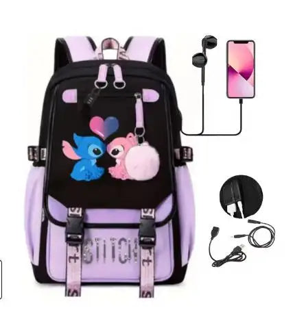 Mochila gruesa de Disney con dibujos animados de Stitch para niños, minimochila deportiva, moderna y bonita, ideal como regalo de alta calidad.