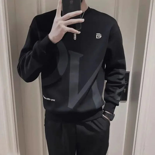 Male Sweatshirt Winter Harajuku Fashion High Quality 90s Vintage Funny Sweat Shirt Designer Autumn Men's Pullover No Brand Loose